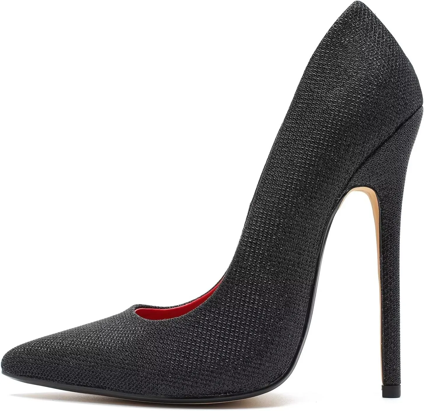 Women's Pumps High Heels 5.7 inch, Classic Sexy Pointed Toe Black Stiletto Heels Dress Wedding Party Office Shoes Slip On Plus Size