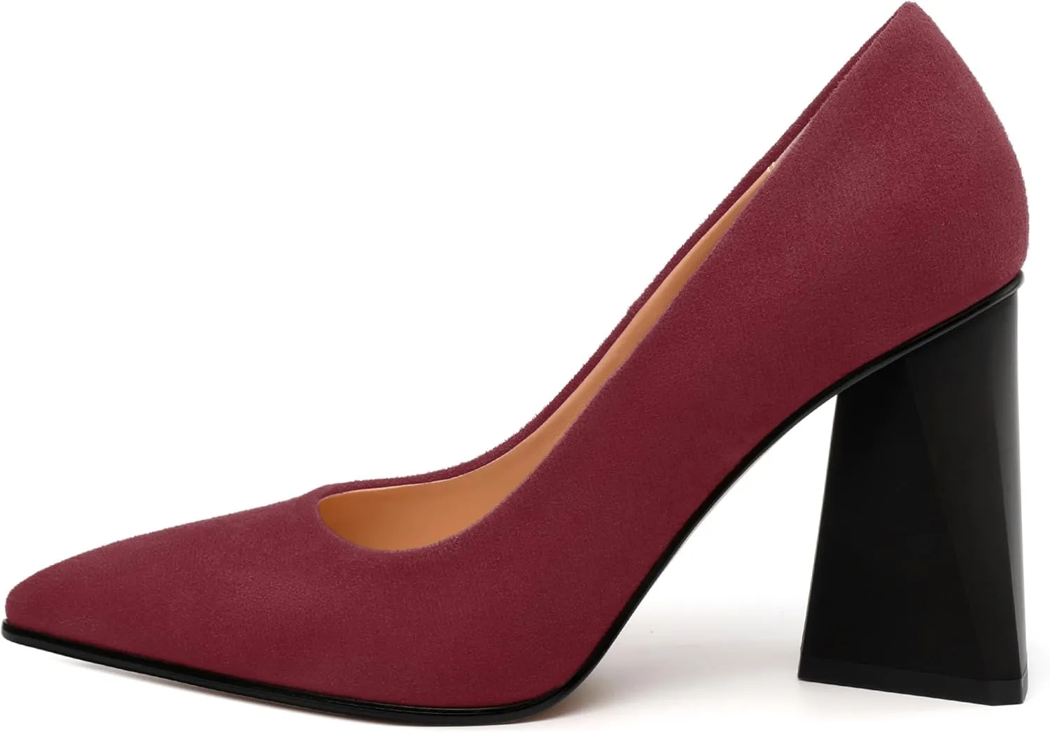 Women's Pumps, Pointed Closed Toe Chunky High Heels, Fashion Solid High Heel Shoes for Women