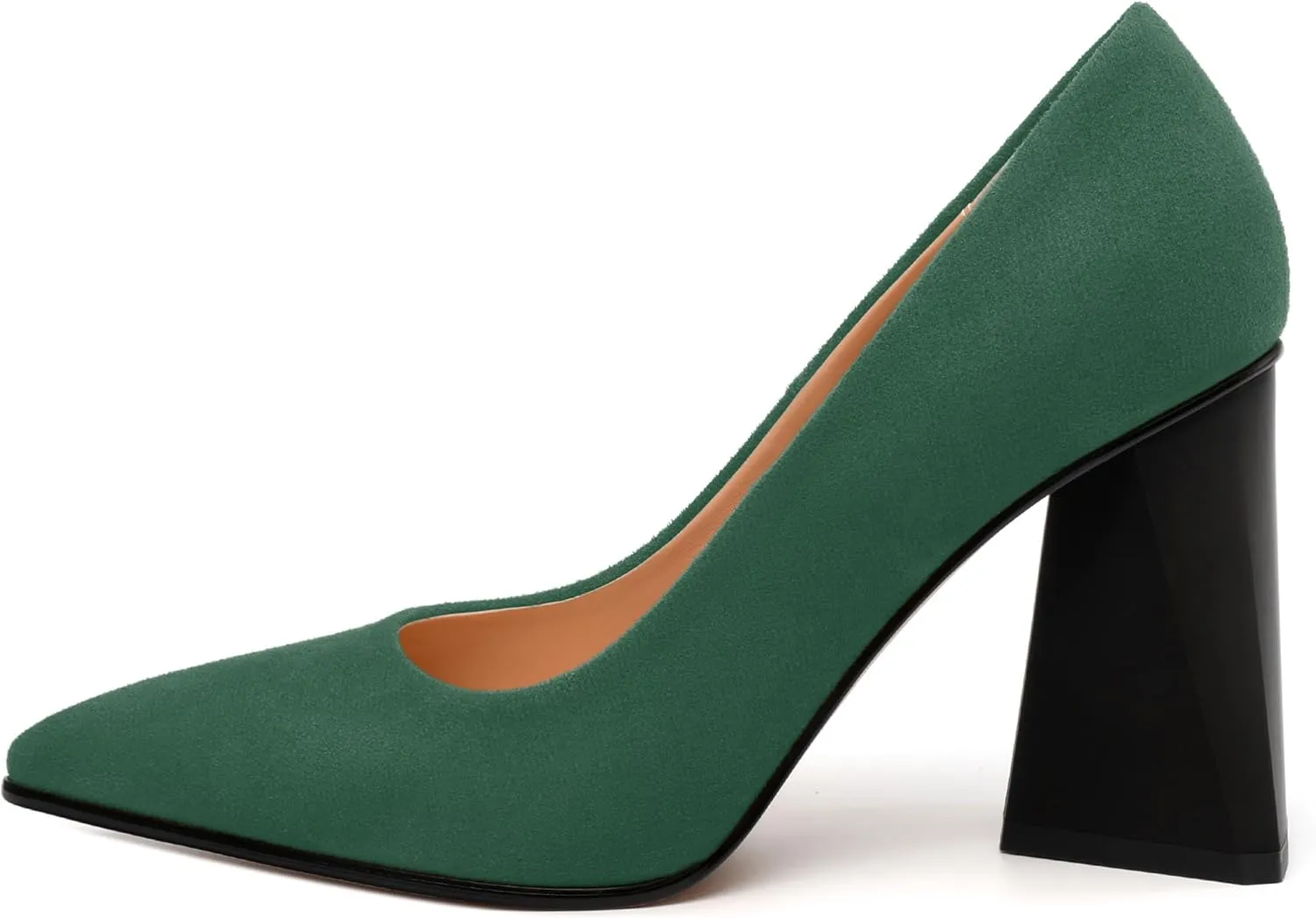 Women's Pumps, Pointed Closed Toe Chunky High Heels, Fashion Solid High Heel Shoes for Women