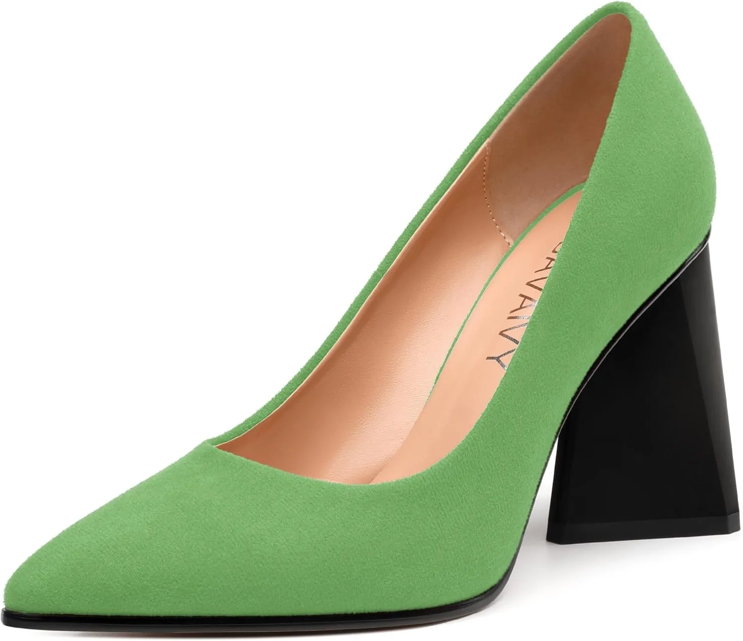 Women's Pumps, Pointed Closed Toe Chunky High Heels, Fashion Solid High Heel Shoes for Women