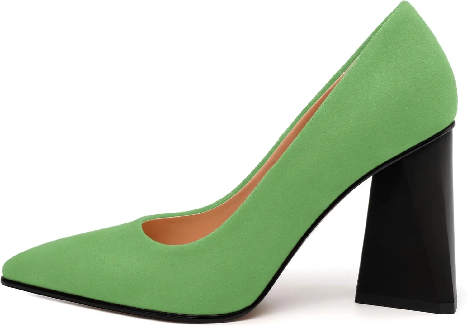 Women's Pumps, Pointed Closed Toe Chunky High Heels, Fashion Solid High Heel Shoes for Women