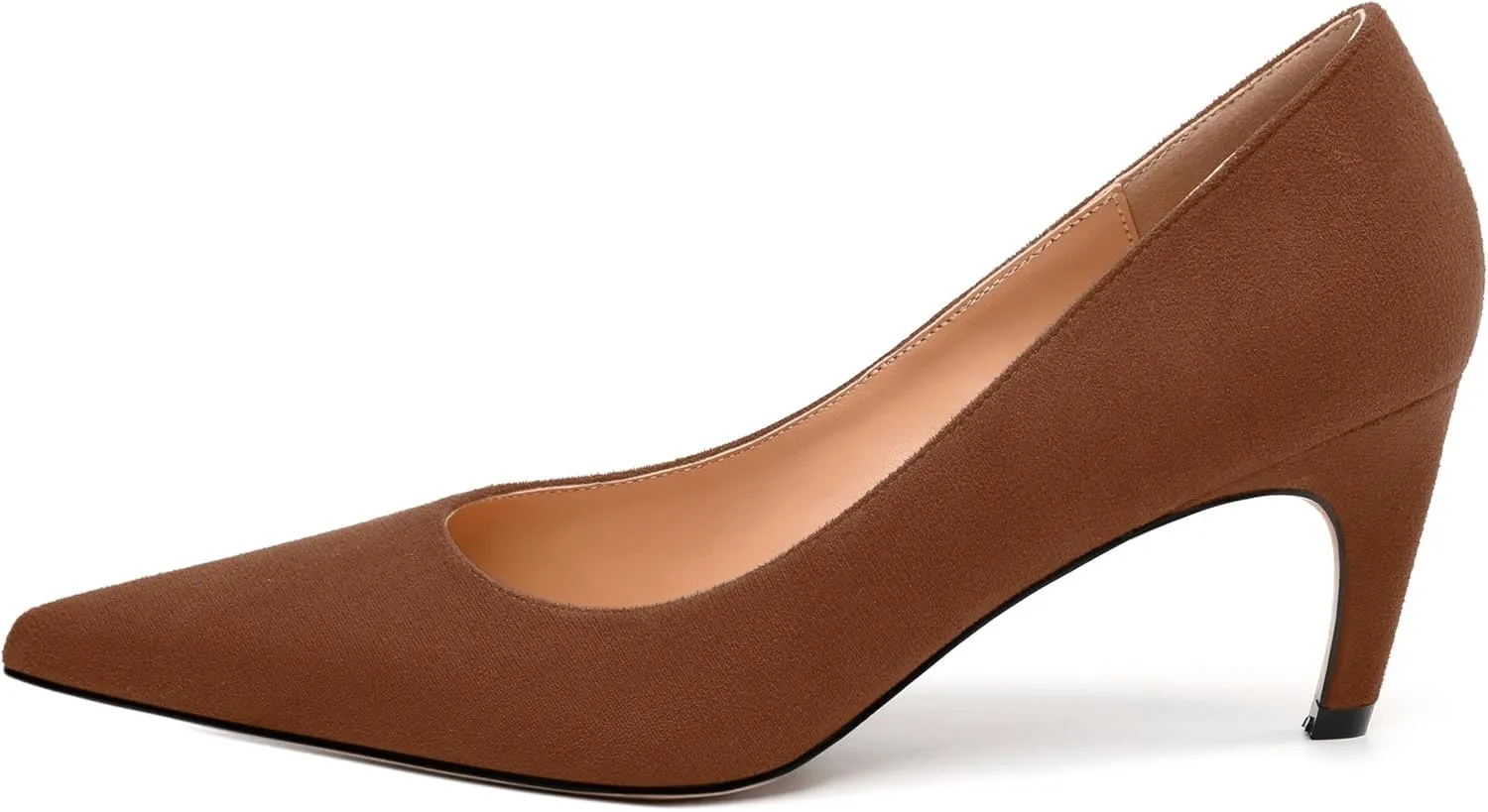 Women's Pumps, Pointed Toe Mid Stiletto Heels, Slip On Fashion Solid Dress Wedding Working Shoes for Women 2.5 inch