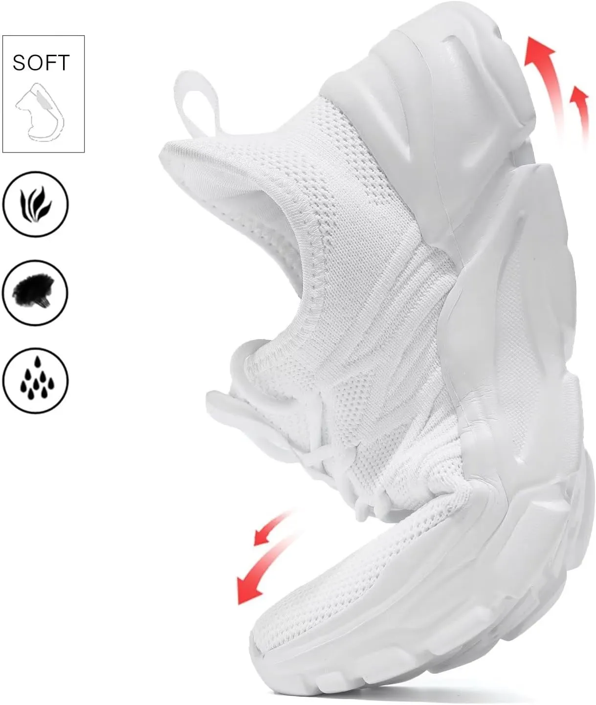 Womens Running Shoes Slip-on Walking Tennis Sneakers Lightweight Breathable Casual Soft Sole Mesh Workout Sports Shoes