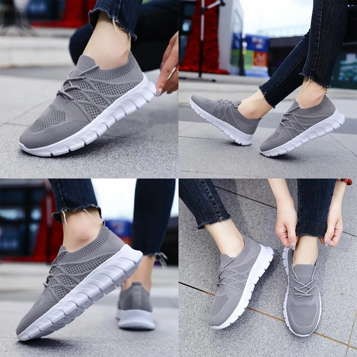 Womens Running Shoes Walking Tennis Sneakers Casual Slip on Breathable Lightweight Comfortable Fashion Athletic Sports Gym Trainers