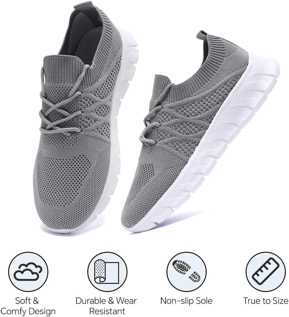 Womens Running Shoes Walking Tennis Sneakers Casual Slip on Breathable Lightweight Comfortable Fashion Athletic Sports Gym Trainers