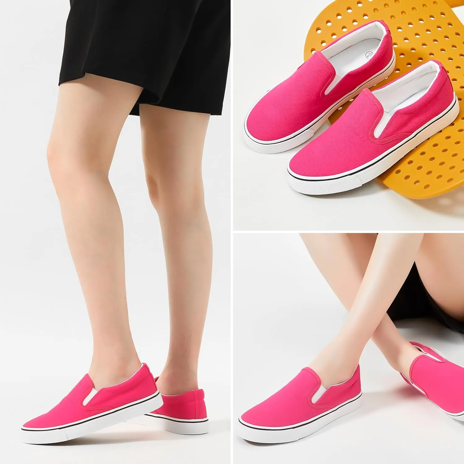 Women's Slip on Shoes Canvas Sneakers Loafers Non Slip Shoes Low Top Casual Shoes