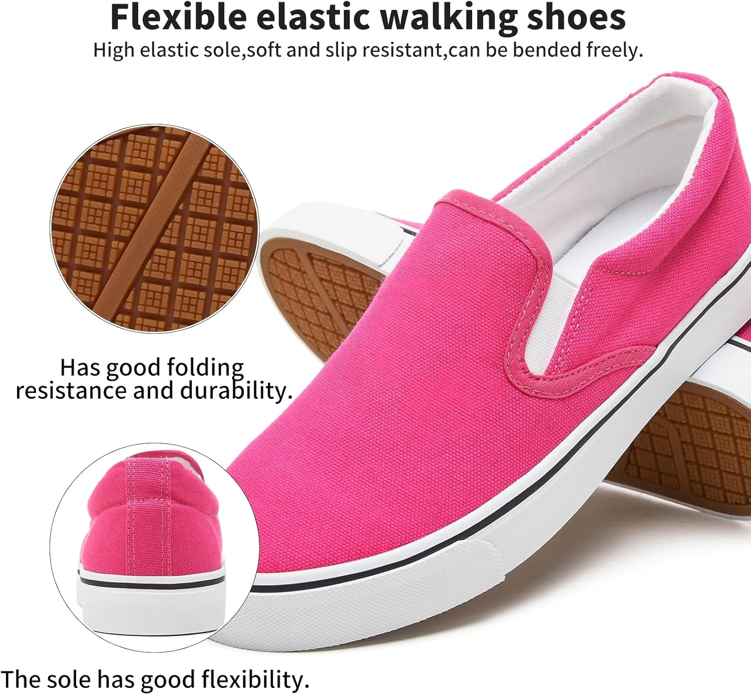 Women's Slip on Shoes Canvas Sneakers Loafers Non Slip Shoes Low Top Casual Shoes