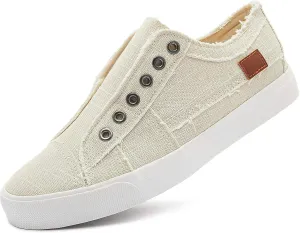 Women's Slip on Shoes Non Slip Fashion Canvas Sneakers Low Top Casual Shoes
