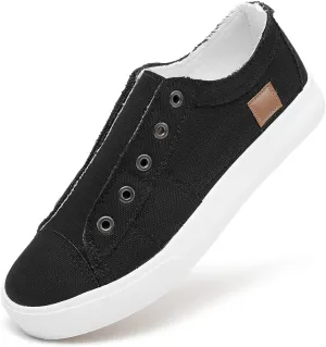 Women's Slip on Shoes Non Slip Fashion Canvas Sneakers Low Top Casual Shoes