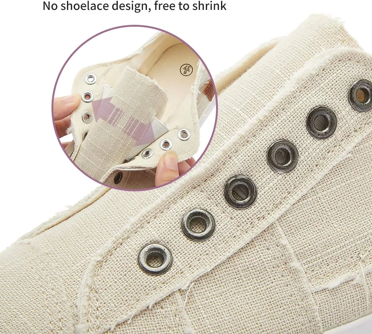 Women's Slip on Shoes Non Slip Fashion Canvas Sneakers Low Top Casual Shoes