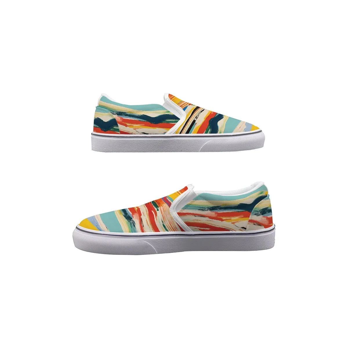 Women's Slip On Sneakers 252 multi colored stripes