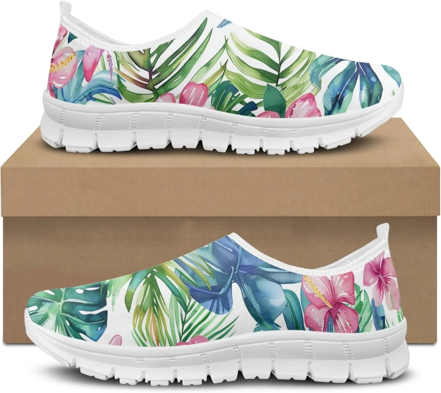 Women's Slip-On Walking Shoes Breathable Mesh Sneakers Casual Shoes