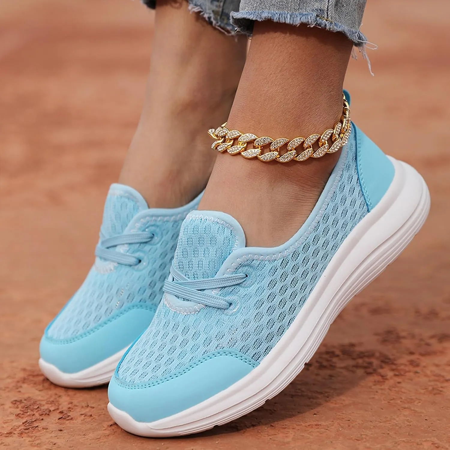 Women's Soft Sole Mesh Comfort Orthopedic Shoes, 2024 New Low-top Women Arch Support Walking Shoes, Casual Slip-on Shoes