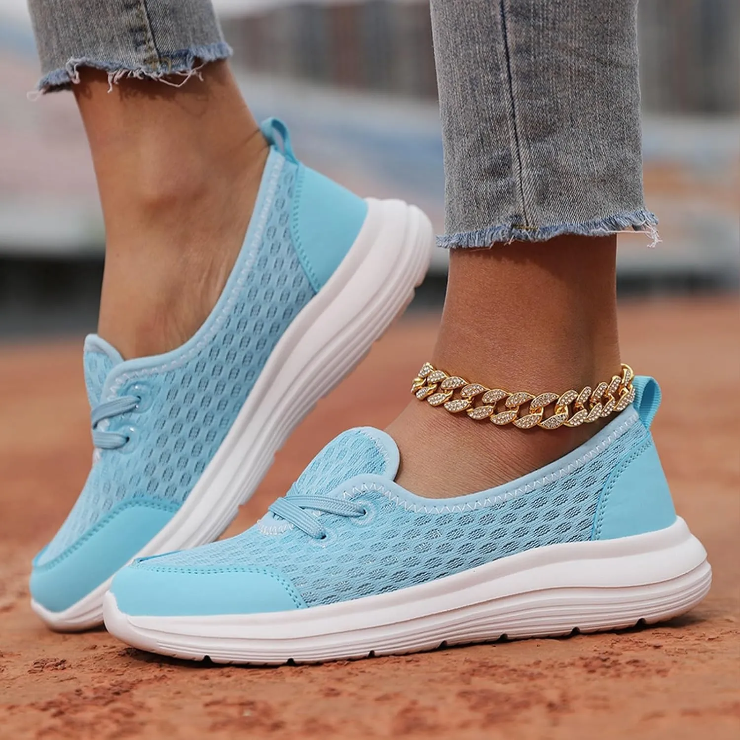 Women's Soft Sole Mesh Comfort Orthopedic Shoes, 2024 New Low-top Women Arch Support Walking Shoes, Casual Slip-on Shoes
