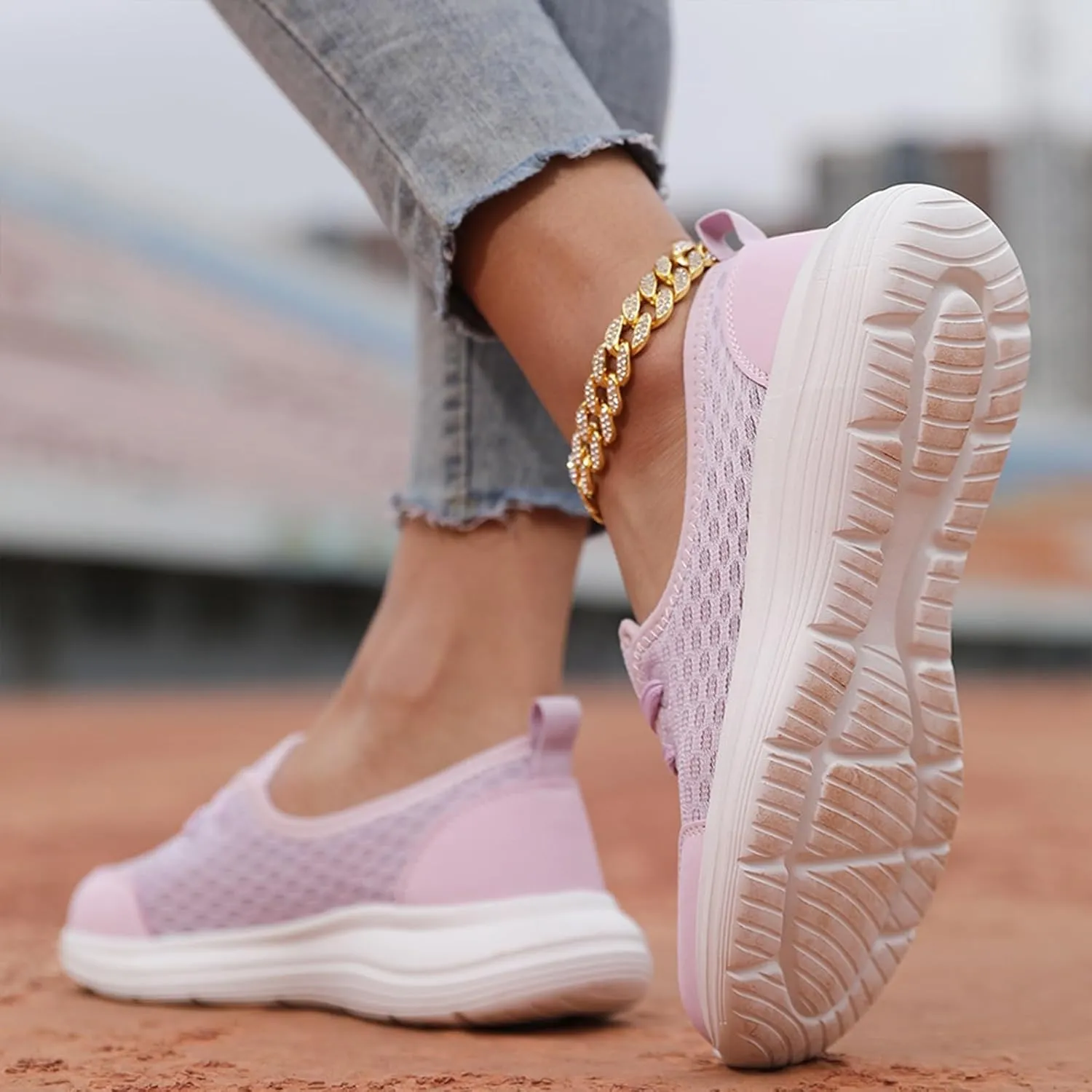 Women's Soft Sole Mesh Comfort Orthopedic Shoes - 2024 New Slip-on Walking Shoes with Arch Support