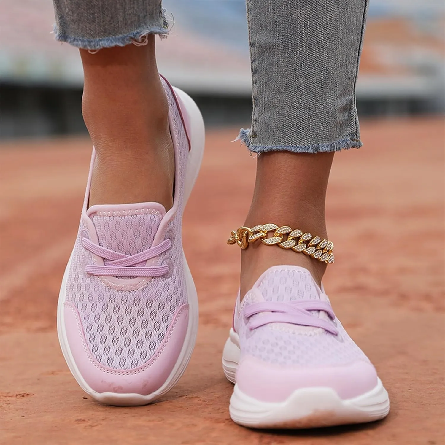 Women's Soft Sole Mesh Comfort Orthopedic Shoes - 2024 New Slip-on Walking Shoes with Arch Support