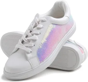 Women's Sparkly Fashion Sneaker Casual Flat Glimmer Slip On