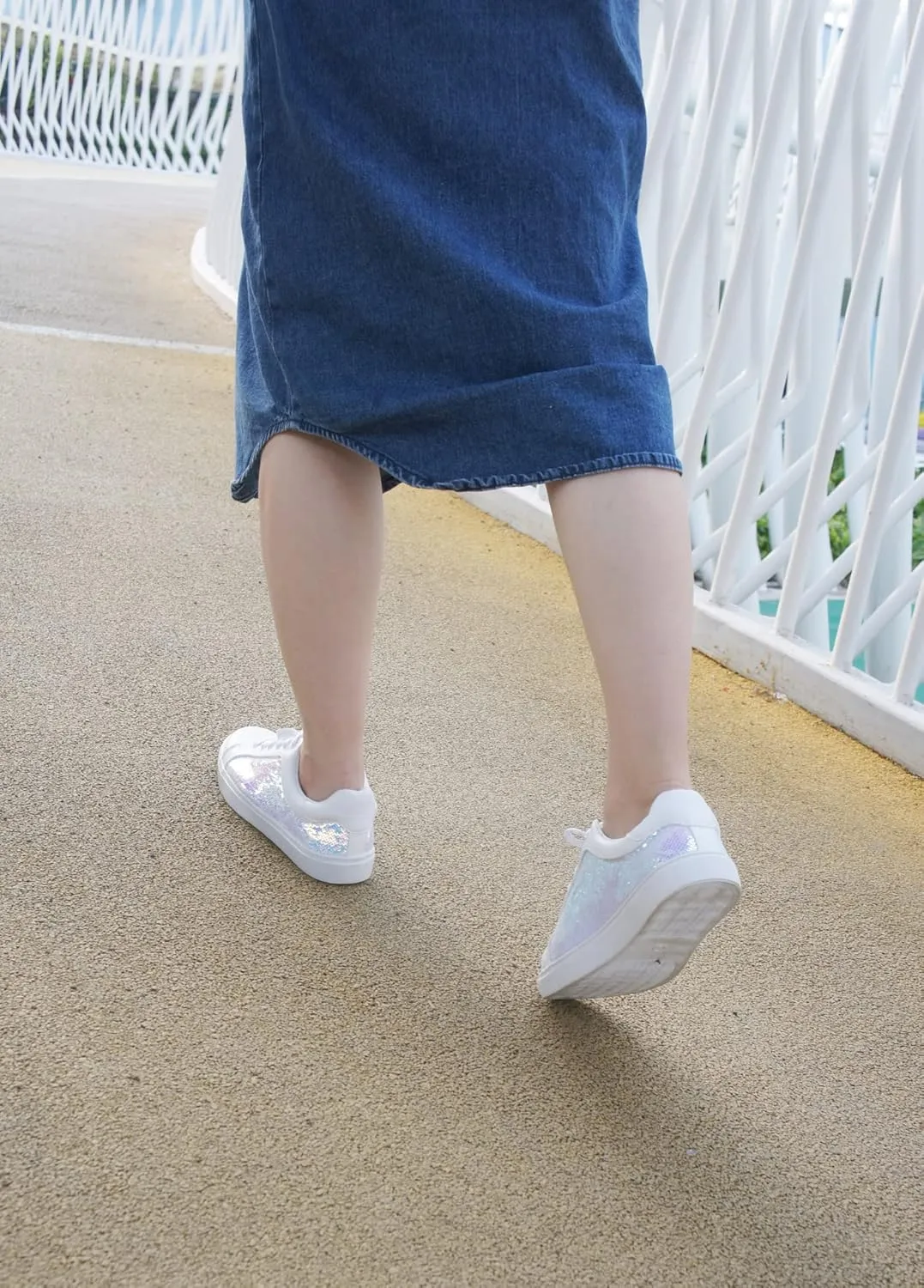 Women's Sparkly Fashion Sneaker Casual Flat Glimmer Slip On