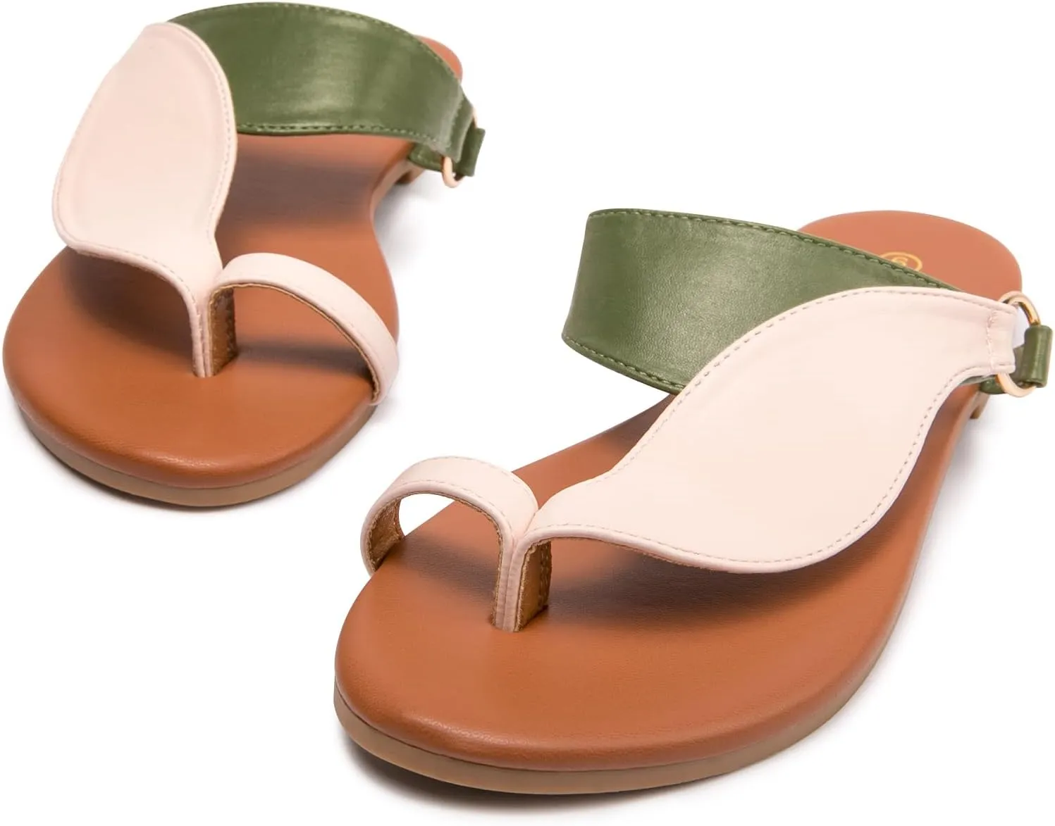 Women's Toe Loop Slide Sandals - Comfortable Slip-On Summer Flats, Lightweight and Stylish for Beach, Travel, and Daily Wear