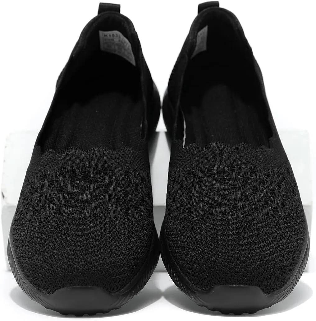 Womens Walking Shoes Slip on Loafer Sneakers Mesh Casual Ballet Flat Nurse Casual Dress Clothes Work Shoes
