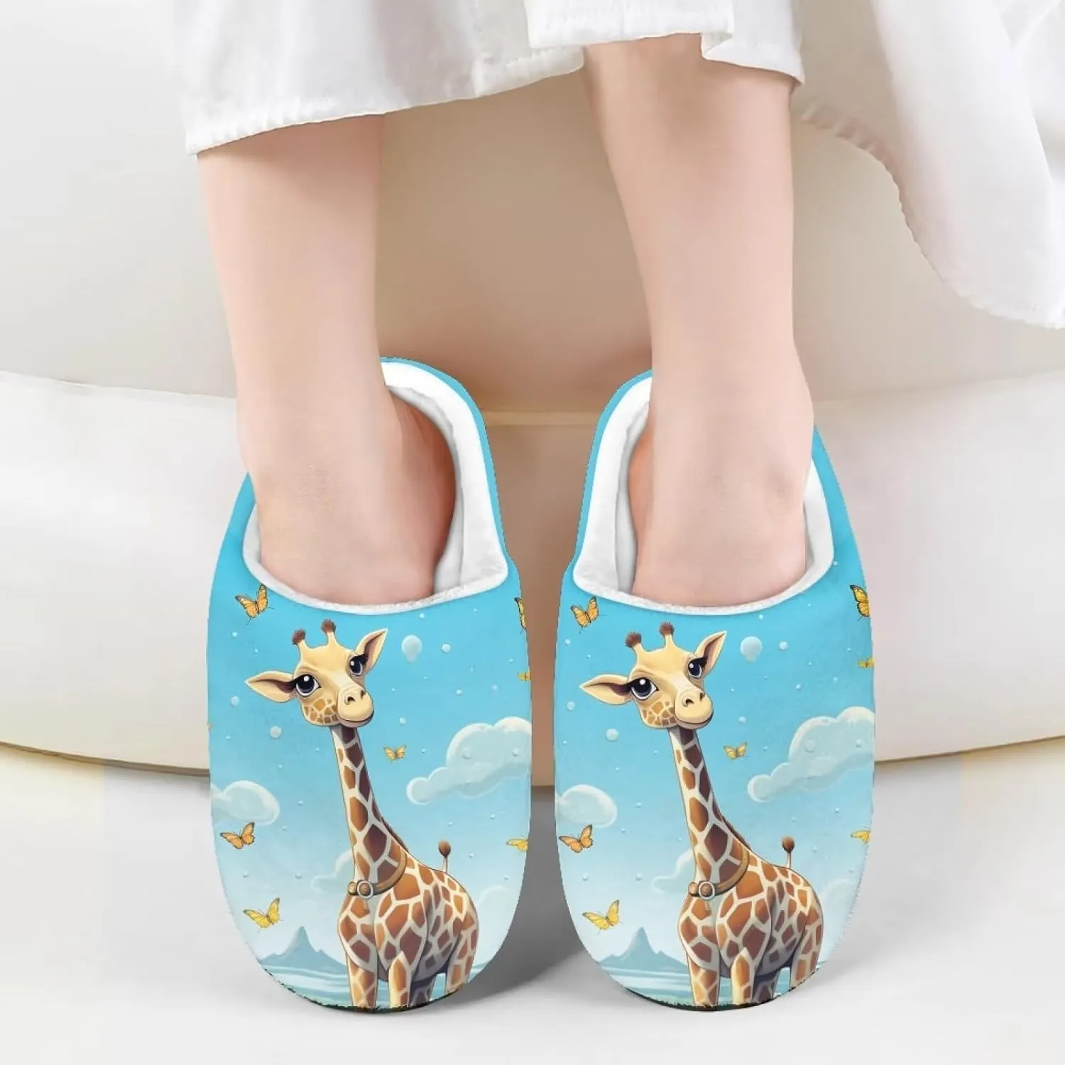 Xhuibop Kids House Slippers for Girls Indoor Fuzzy Slippers Boys Slip On Shoes