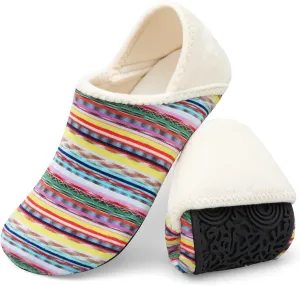 XIHALOOK House Slippers for Women Men Cozy Sock Shoes with Soft Rubber Sole Slip On for Indoor/Outdoor