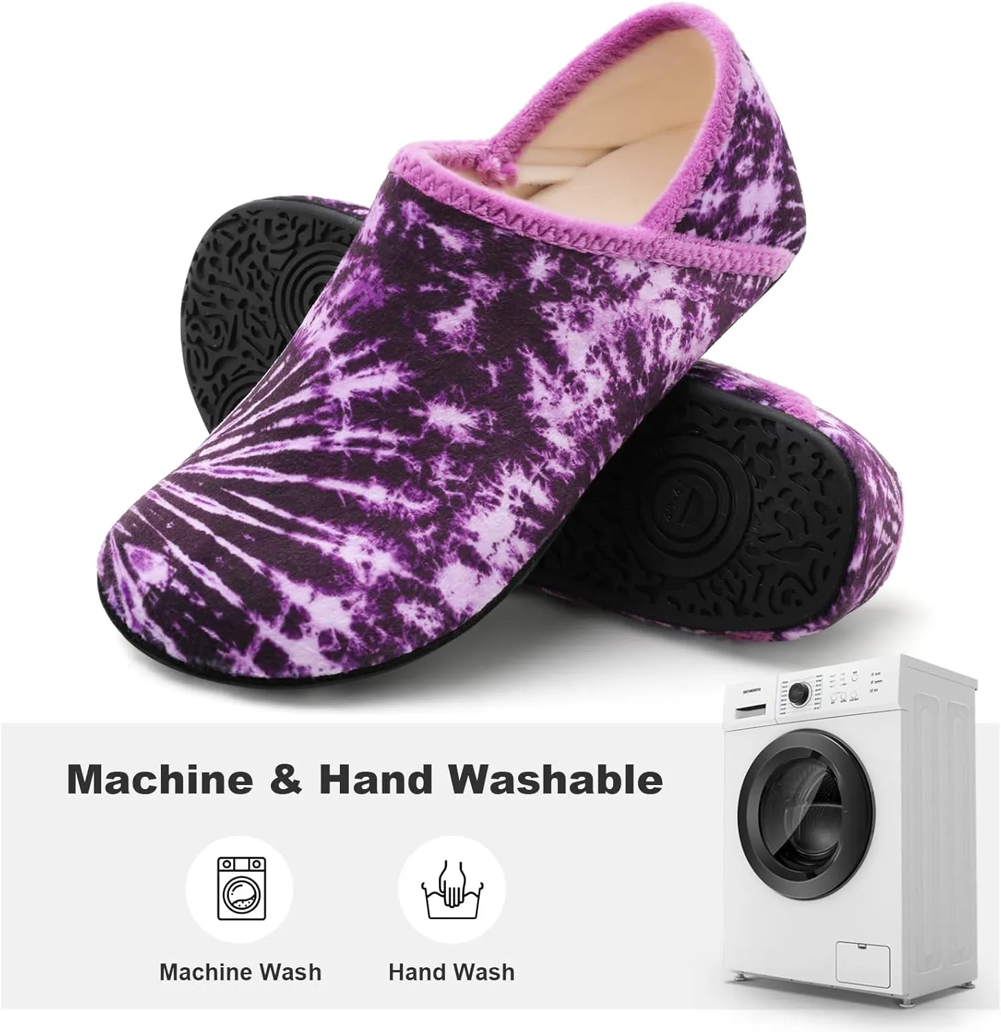 XIHALOOK House Slippers for Women Men Cozy Sock Shoes with Soft Rubber Sole Slip On for Indoor/Outdoor