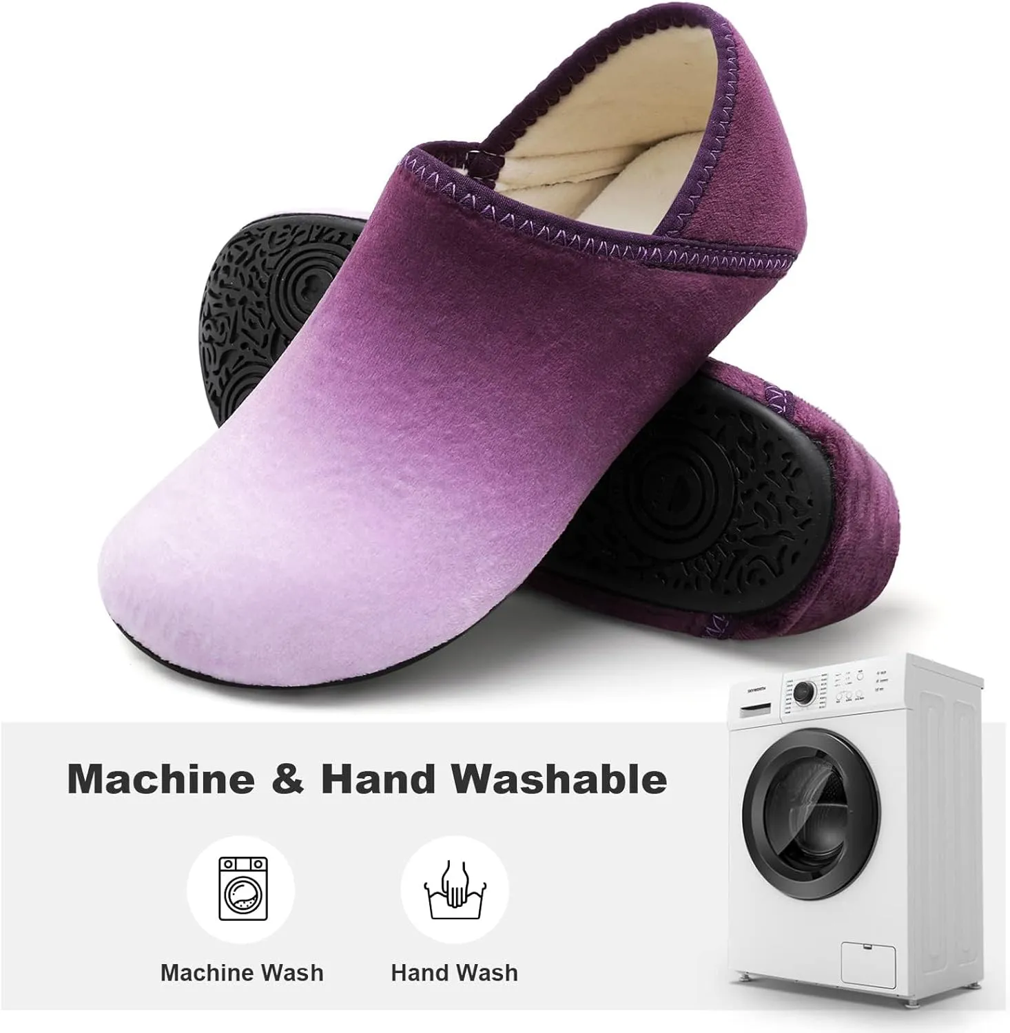XIHALOOK House Slippers for Women Men Cozy Sock Shoes with Soft Rubber Sole Slip On for Indoor/Outdoor