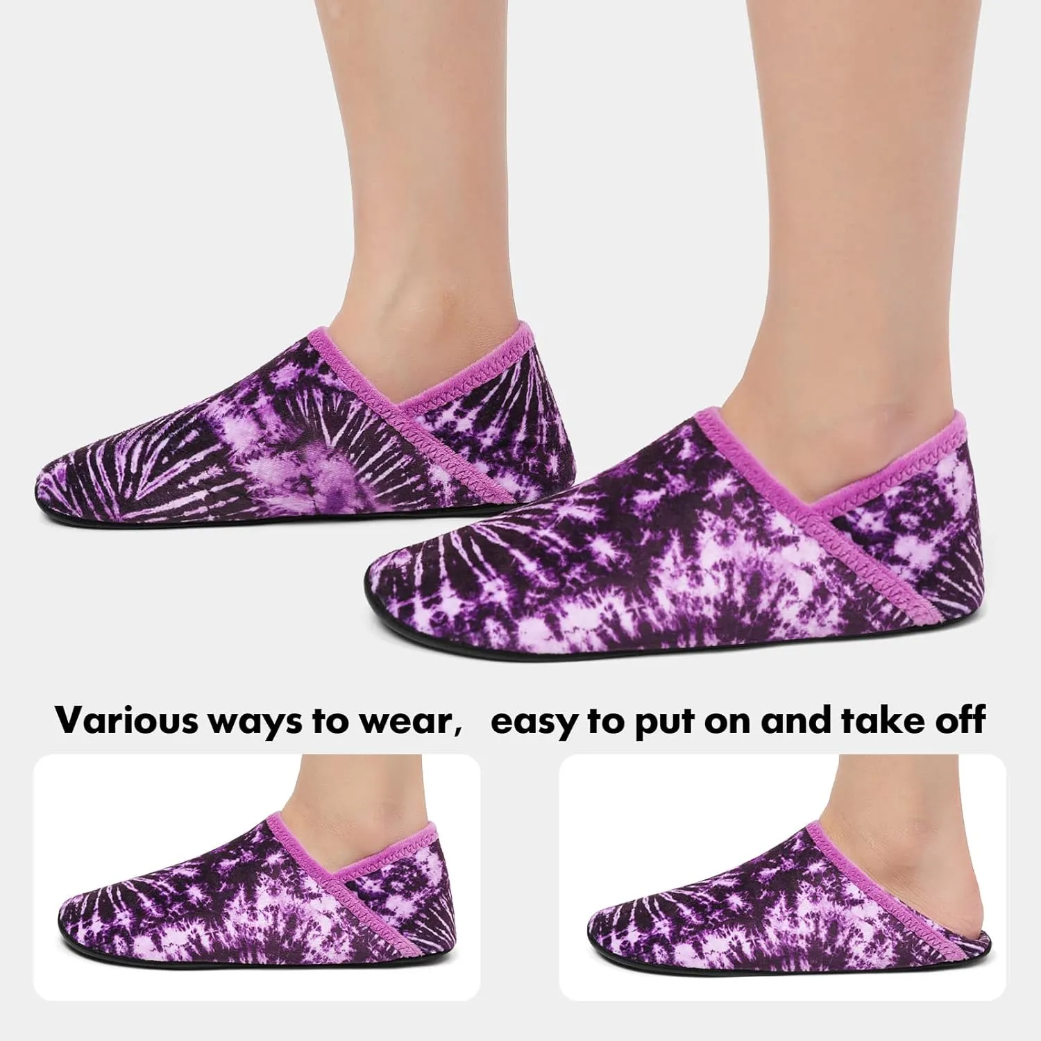 XIHALOOK House Slippers for Women Men Cozy Sock Shoes with Soft Rubber Sole Slip On for Indoor/Outdoor