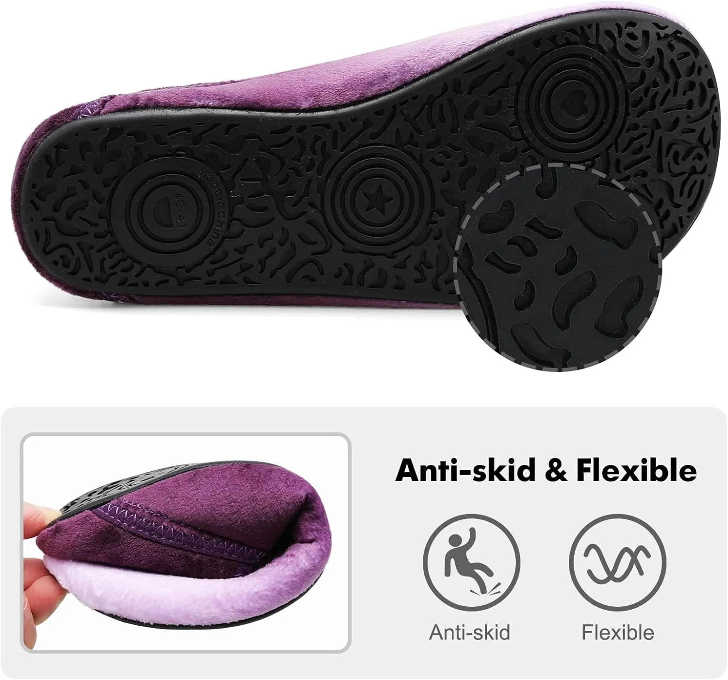 XIHALOOK House Slippers for Women Men Cozy Sock Shoes with Soft Rubber Sole Slip On for Indoor/Outdoor
