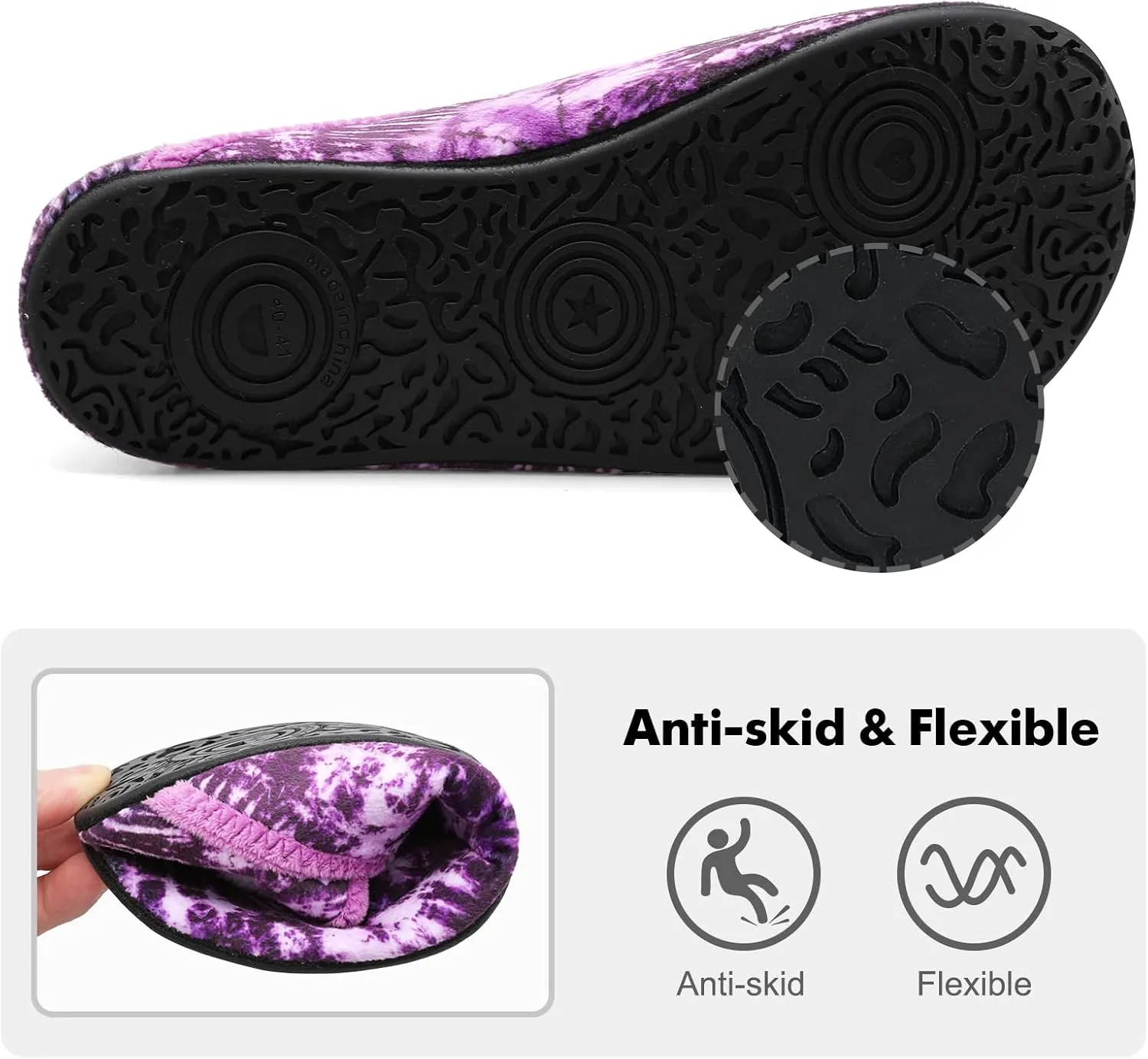 XIHALOOK House Slippers for Women Men Cozy Sock Shoes with Soft Rubber Sole Slip On for Indoor/Outdoor