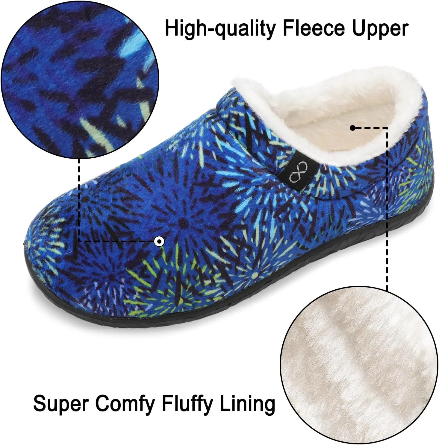 XIHALOOK Womens Mens Fuzzy Slippers Lightweight Closed Back House Shoes Slip on for Indoor Outdoor