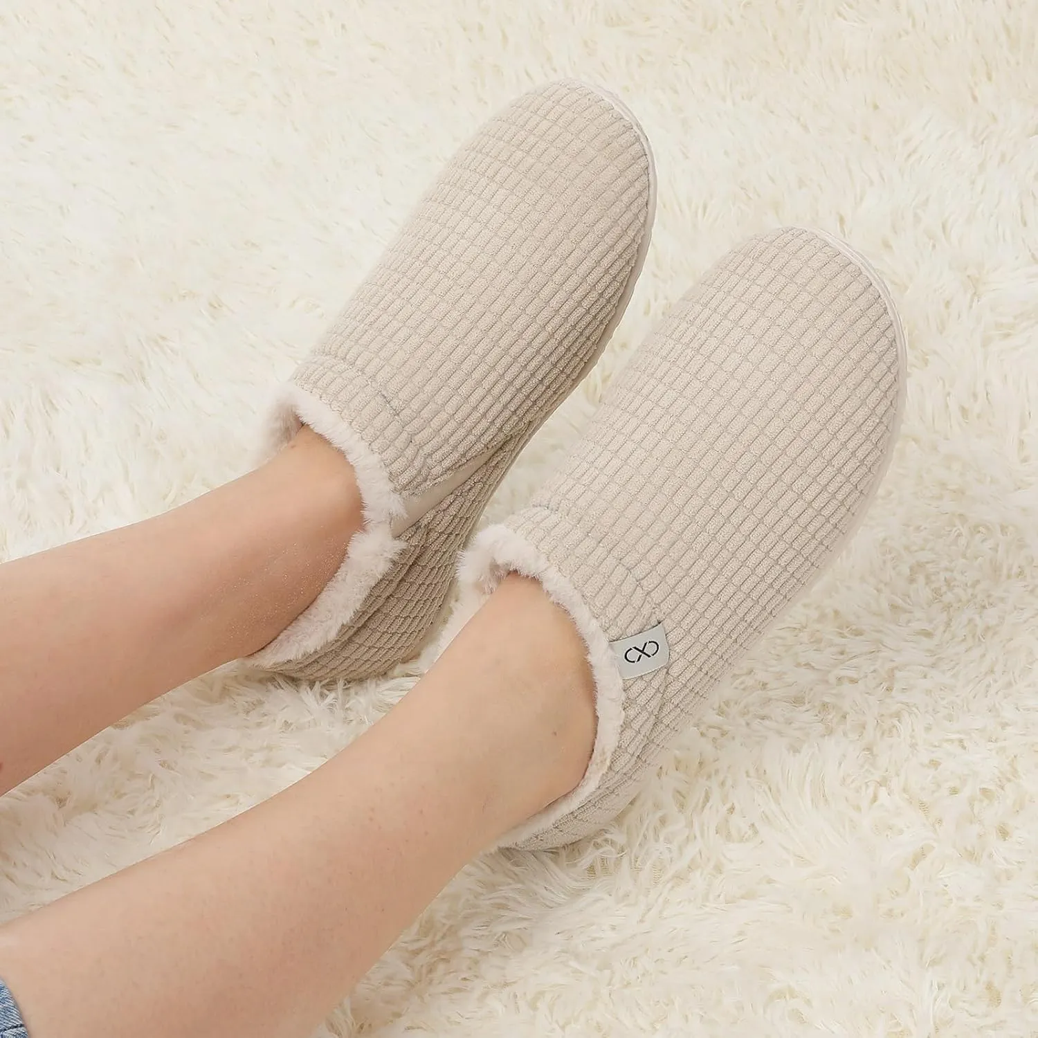 XIHALOOK Womens Mens Fuzzy Slippers Lightweight Closed Back House Shoes Slip on for Indoor Outdoor