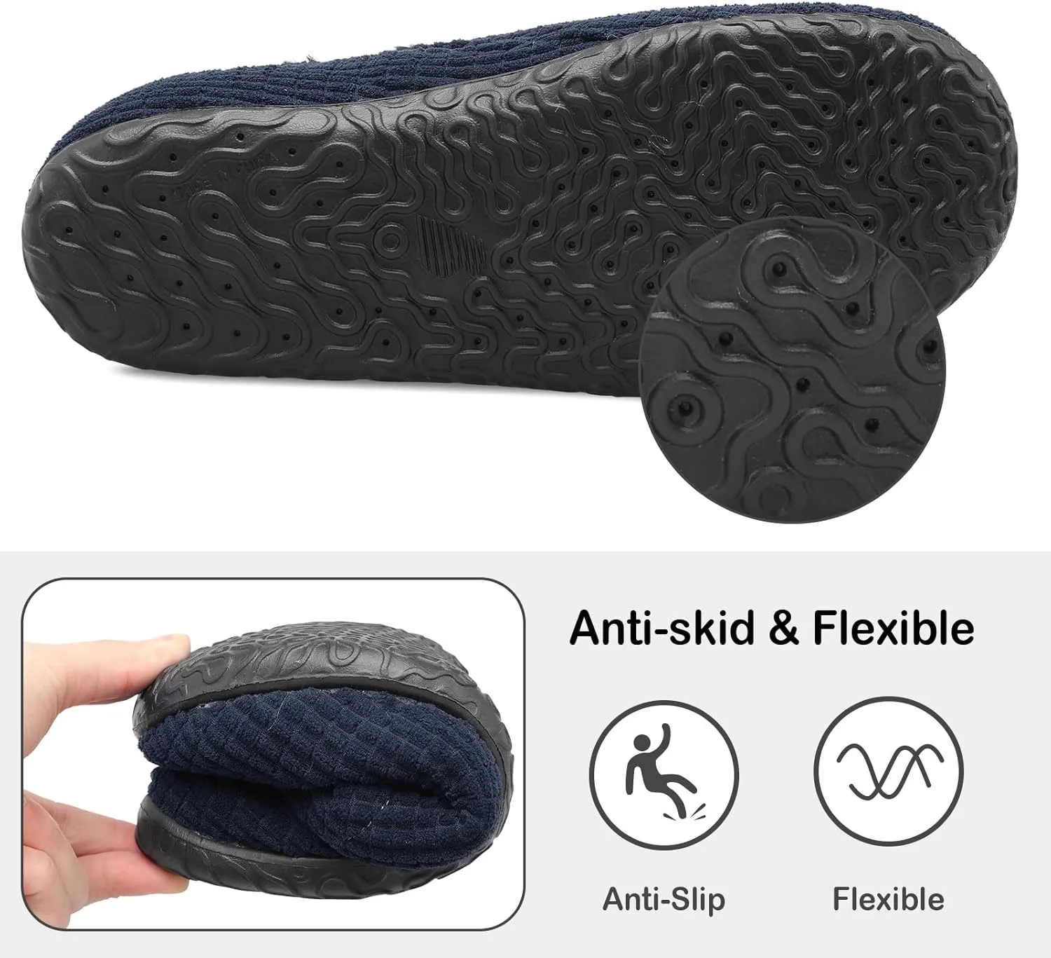 XIHALOOK Womens Mens Fuzzy Slippers Lightweight Closed Back House Shoes Slip on for Indoor Outdoor