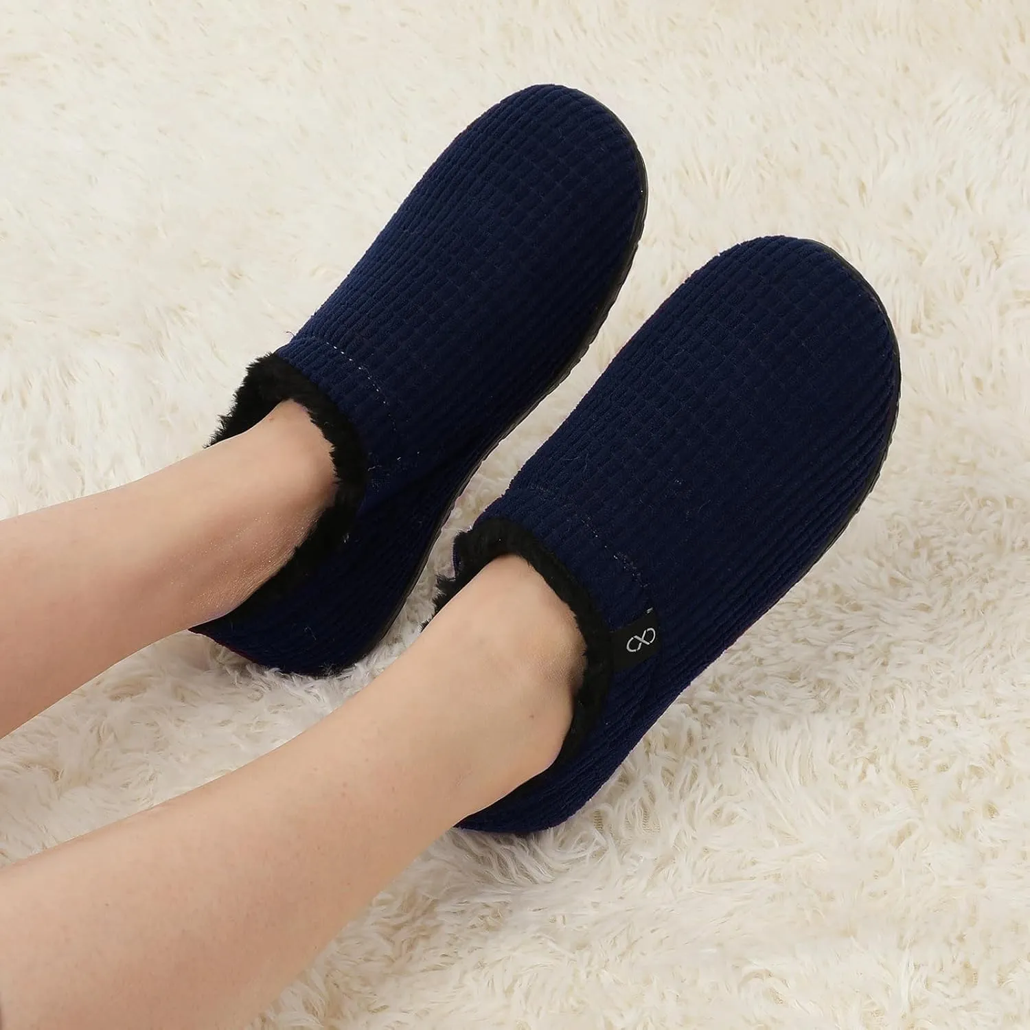 XIHALOOK Womens Mens Fuzzy Slippers Lightweight Closed Back House Shoes Slip on for Indoor Outdoor