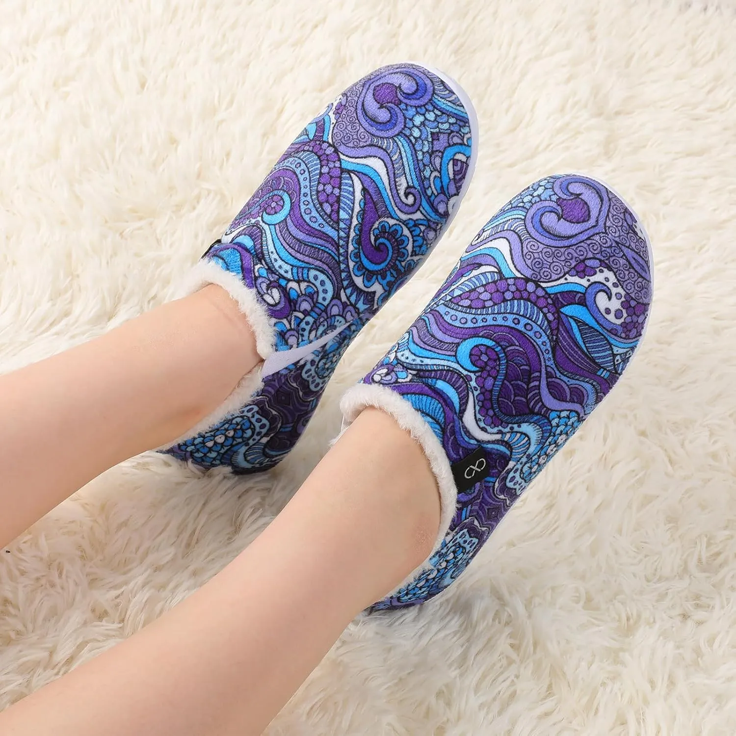 XIHALOOK Womens Mens Fuzzy Slippers Lightweight Closed Back House Shoes Slip on for Indoor Outdoor
