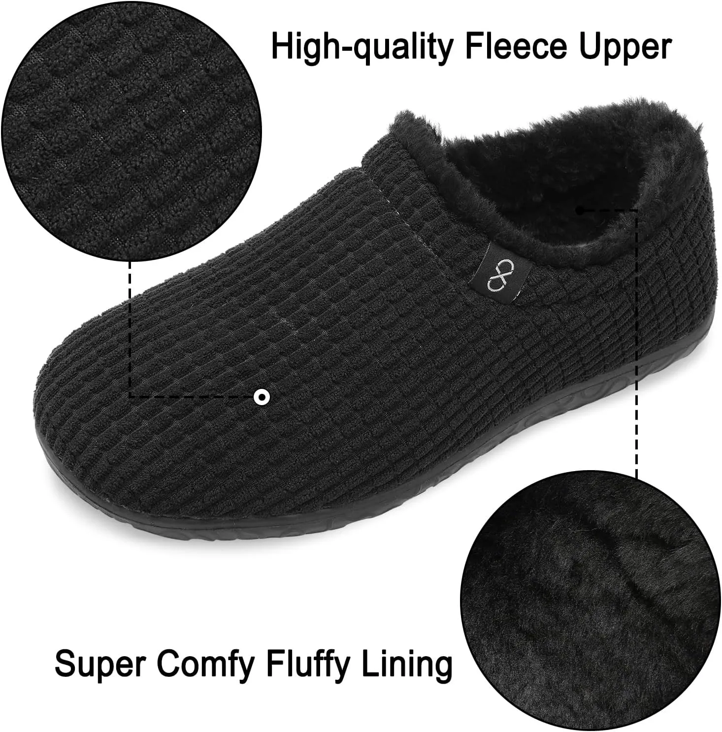 XIHALOOK Womens Mens Fuzzy Slippers Lightweight Closed Back House Shoes Slip on for Indoor Outdoor