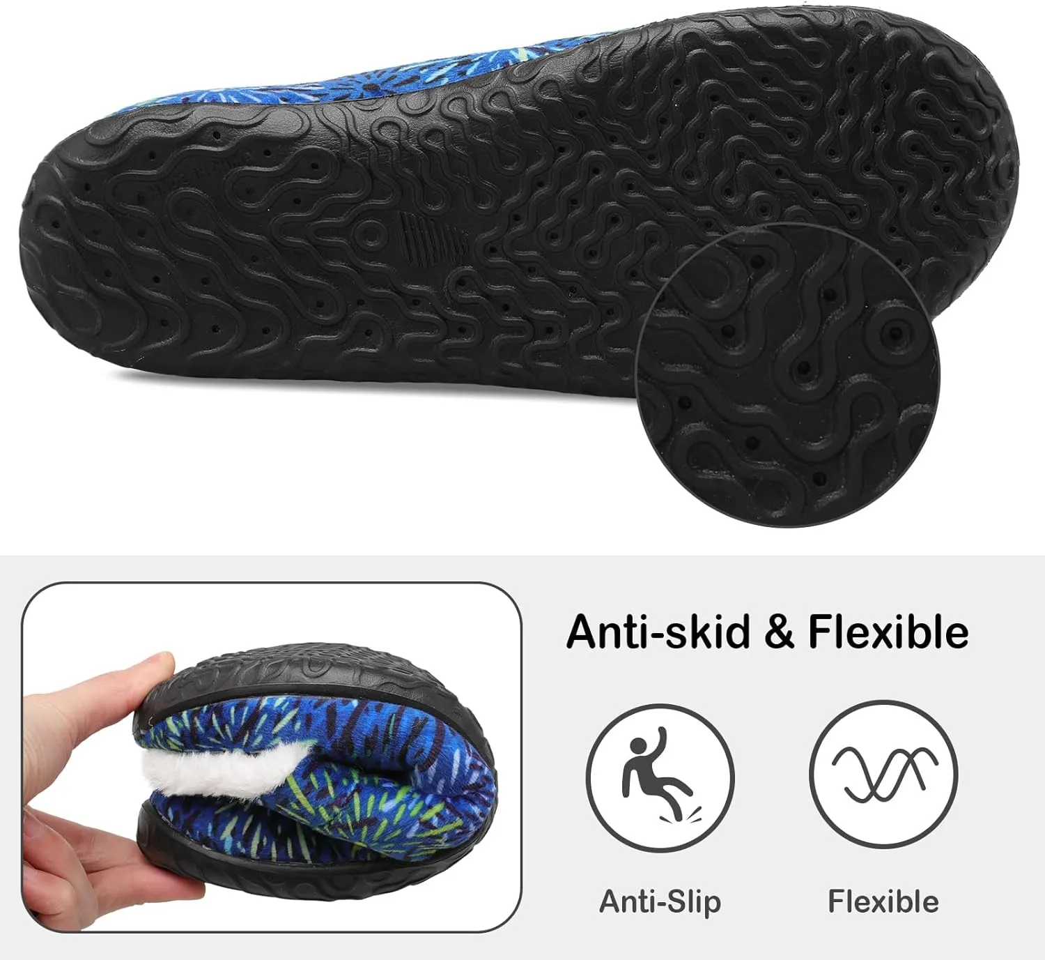 XIHALOOK Womens Mens Fuzzy Slippers Lightweight Closed Back House Shoes Slip on for Indoor Outdoor