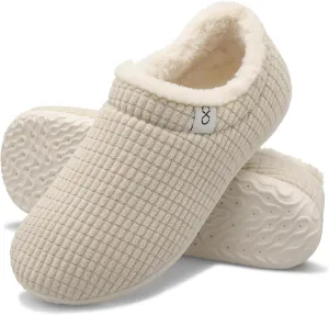 XIHALOOK Womens Mens Fuzzy Slippers Lightweight Closed Back House Shoes Slip on for Indoor Outdoor