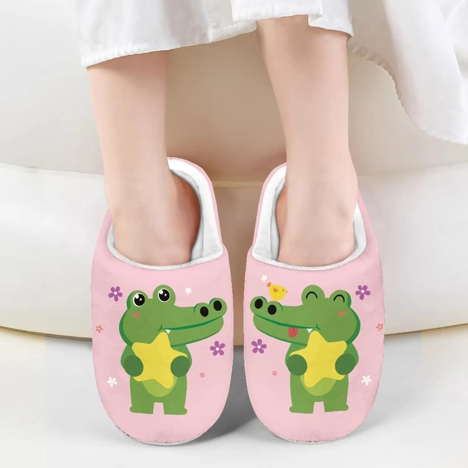 Xpyiqun Little Kid Slippers House Shoes Girls Boys Slip On Slippers Cozy Warm Soft Plush Winter Home Slippers Size 9-14.5