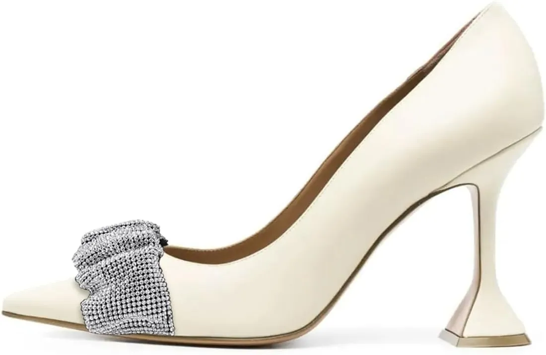 YDN Women Pointed Toe Slip on Pumps Special Kitten High Heel Shoes Party Prom Dress Lady Size 4-16 US