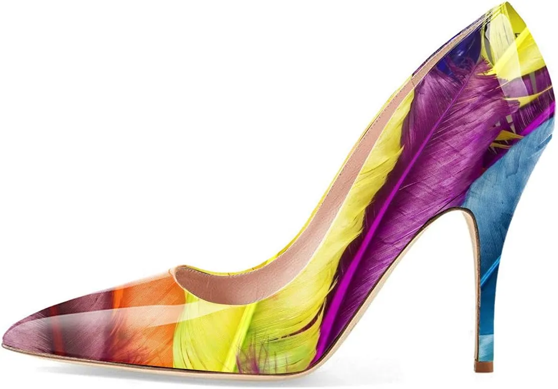 YDN Women's Chic Pointed Closed Toe Mid Heel Pumps Slip on Stiletto Slide Dress Shoe for Party Prom Size 4-15 US