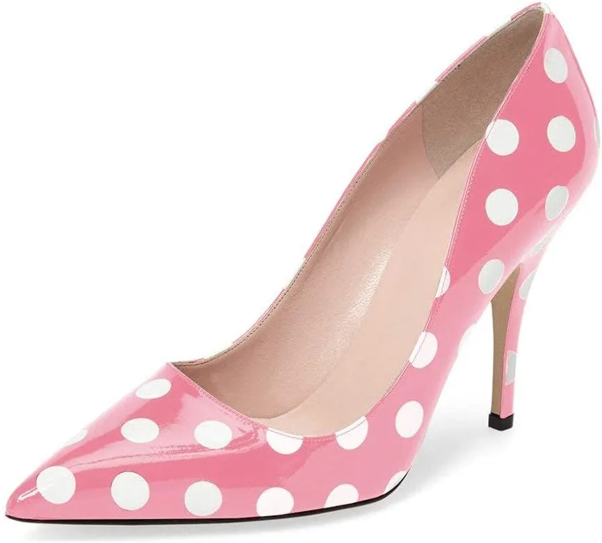 YDN Women's Chic Pointed Closed Toe Mid Heel Pumps Slip on Stiletto Slide Dress Shoe for Party Prom Size 4-15 US