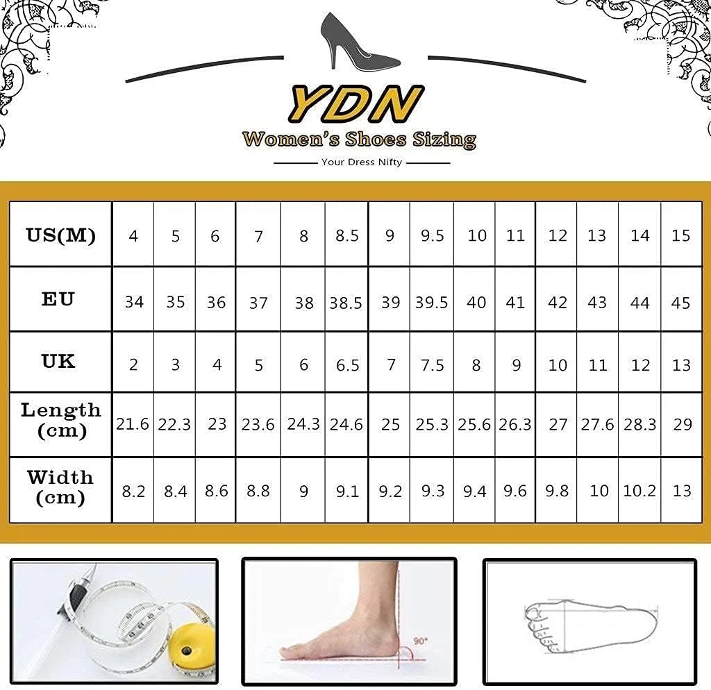 YDN Women's Chic Pointed Closed Toe Mid Heel Pumps Slip on Stiletto Slide Dress Shoe for Party Prom Size 4-15 US