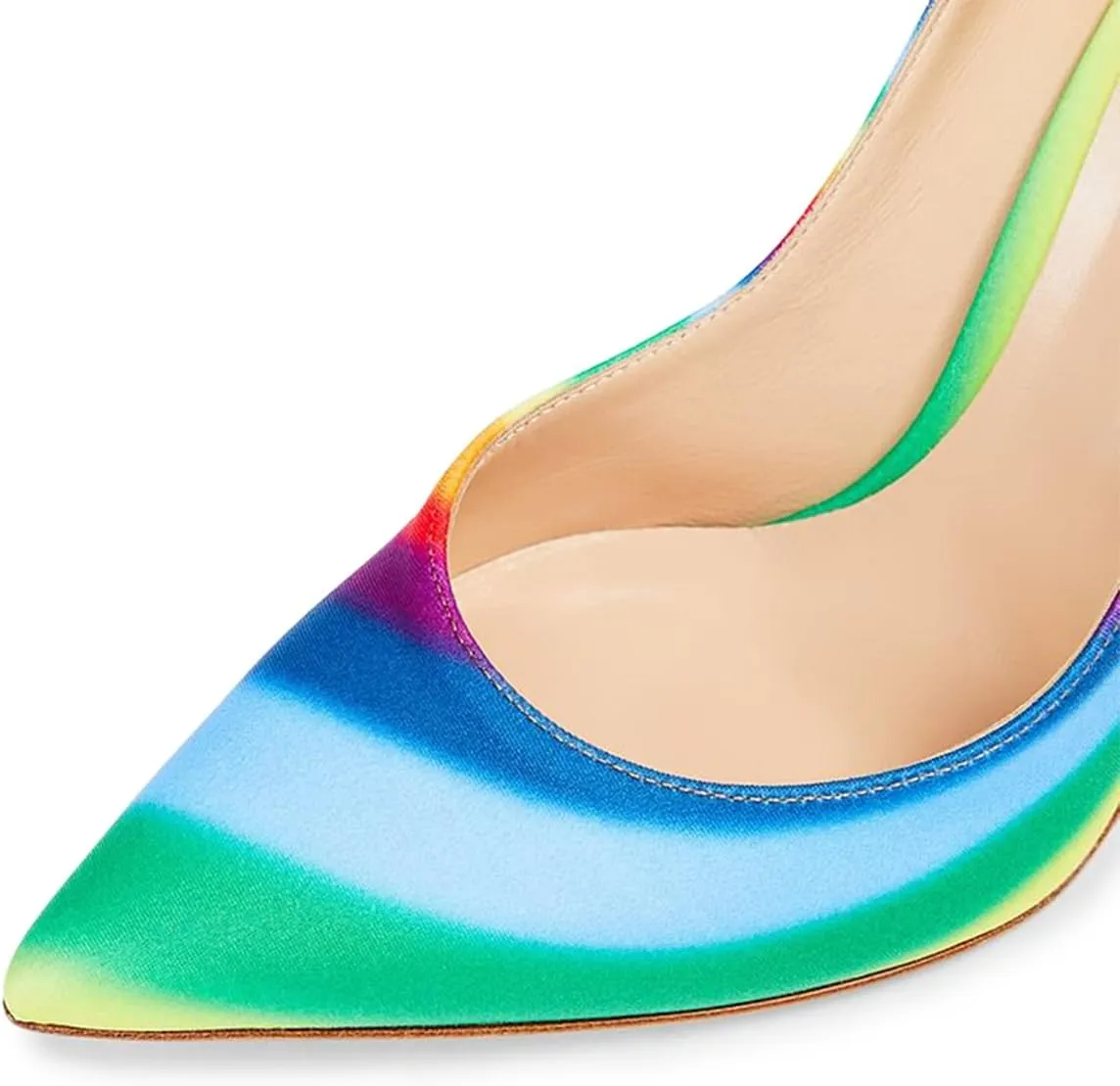 YDN Women's Chic Pointed Closed Toe Mid Heel Pumps Slip on Stiletto Slide Dress Shoe for Party Prom Size 4-15 US