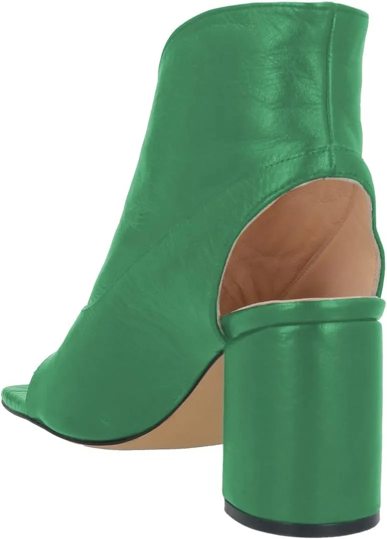 YDN Women's Open Square Toe Ankle Booties Chunky Block High Heels Pull On Backless Sandal Boots Dress Party Stylish Shoes Size 4-16 US