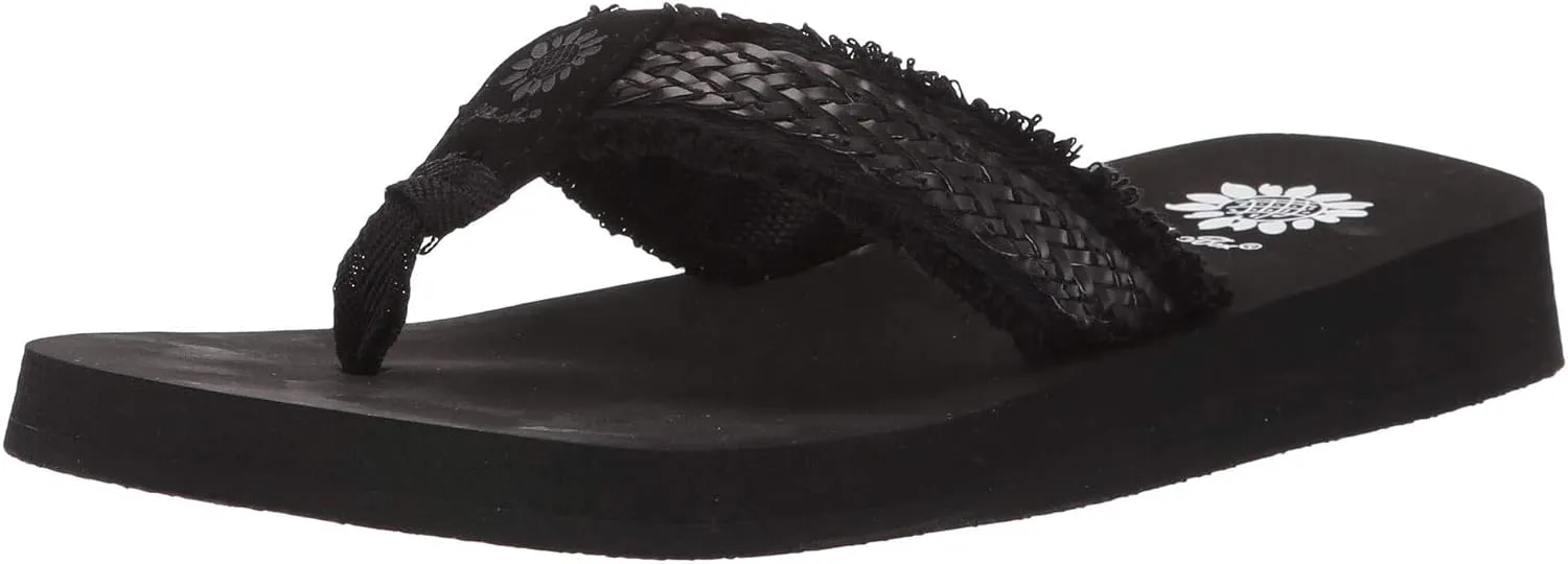 Yellow Box Fianni Flat Slip On Slide Thong Sandal Black