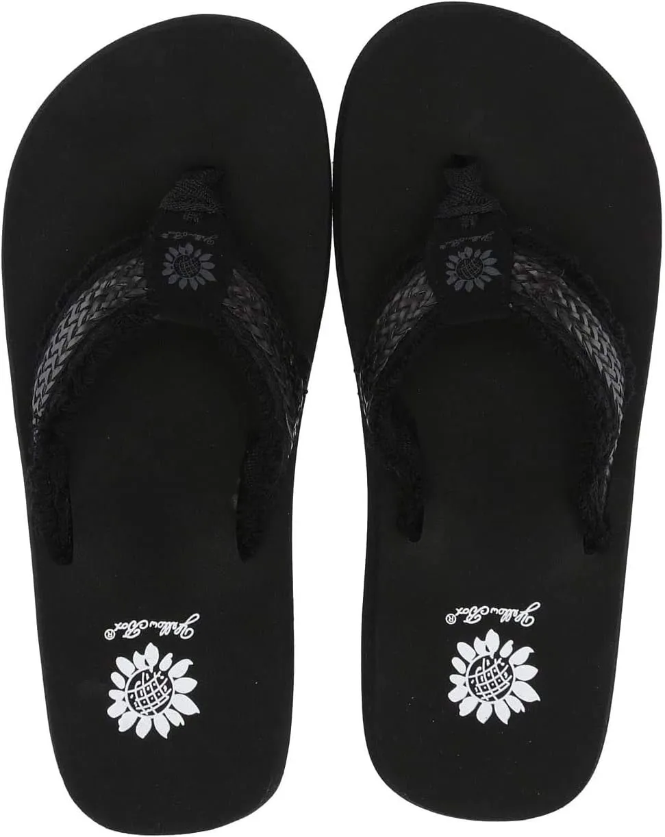 Yellow Box Fianni Flat Slip On Slide Thong Sandal Black