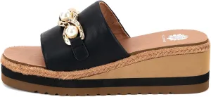 Yellow Box Women's Adelfia Wedge Sandal, Round Toe, Medium-High 2.25 Inch Heel, 1.25 Inch Platform Comfortable Flip-Flop
