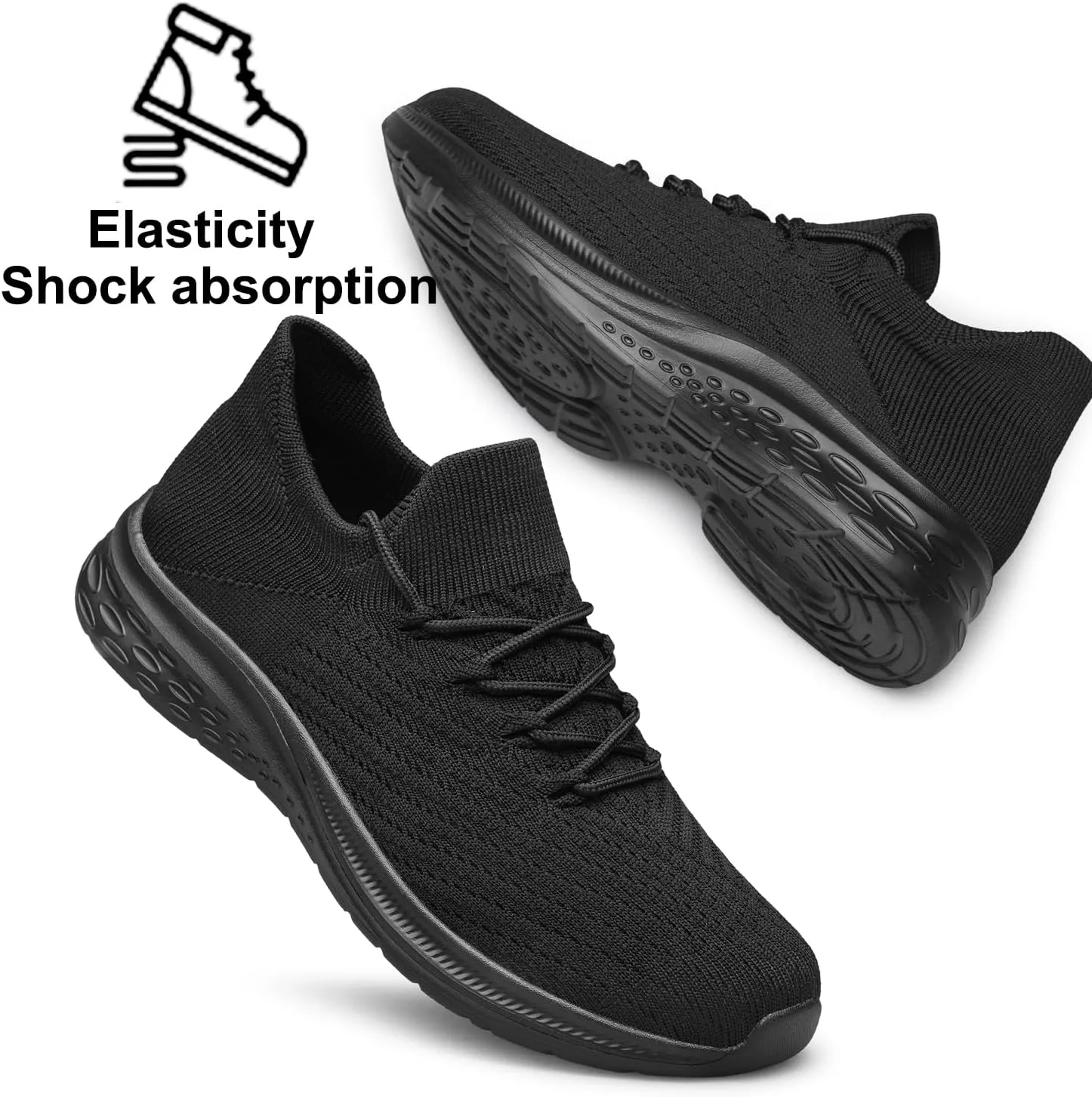 YHOON Mens Walking Shoes Slip on Casual Shoes Lightweight Workout Gym Tennis Shoes